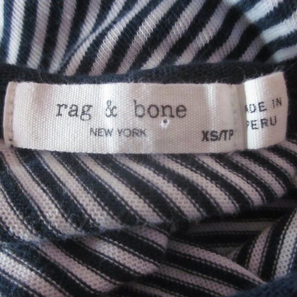 Rag & Bone Size XS Navy & White Striped Knit Pullover Long Sleeve Dress - Picture 4 of 13